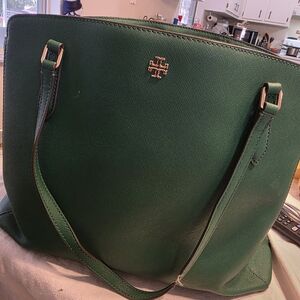 Tory Burch Green Tote Bag